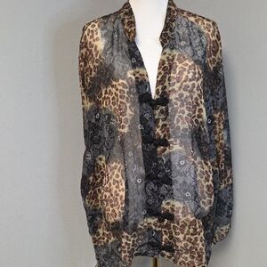 Chic Leopard Print Sheer Wrap